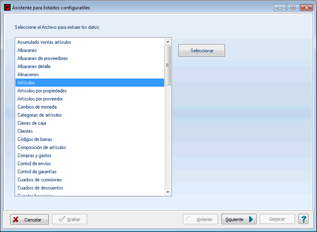 asistente para listados configurables - seleccion de archivo